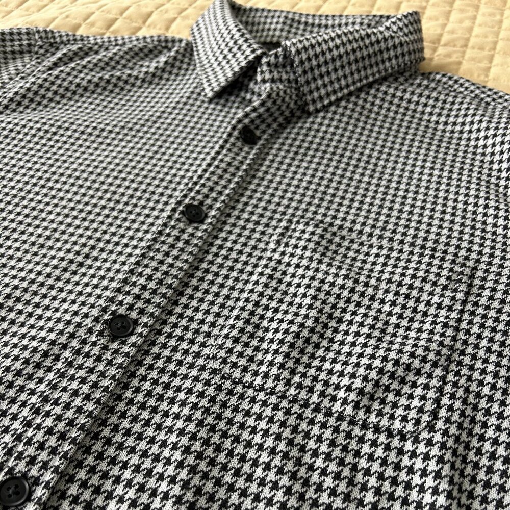 Express Houndstooth Stretch Button-Down Shirt Men… - image 3